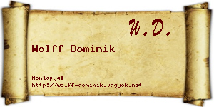 Wolff Dominik névjegykártya